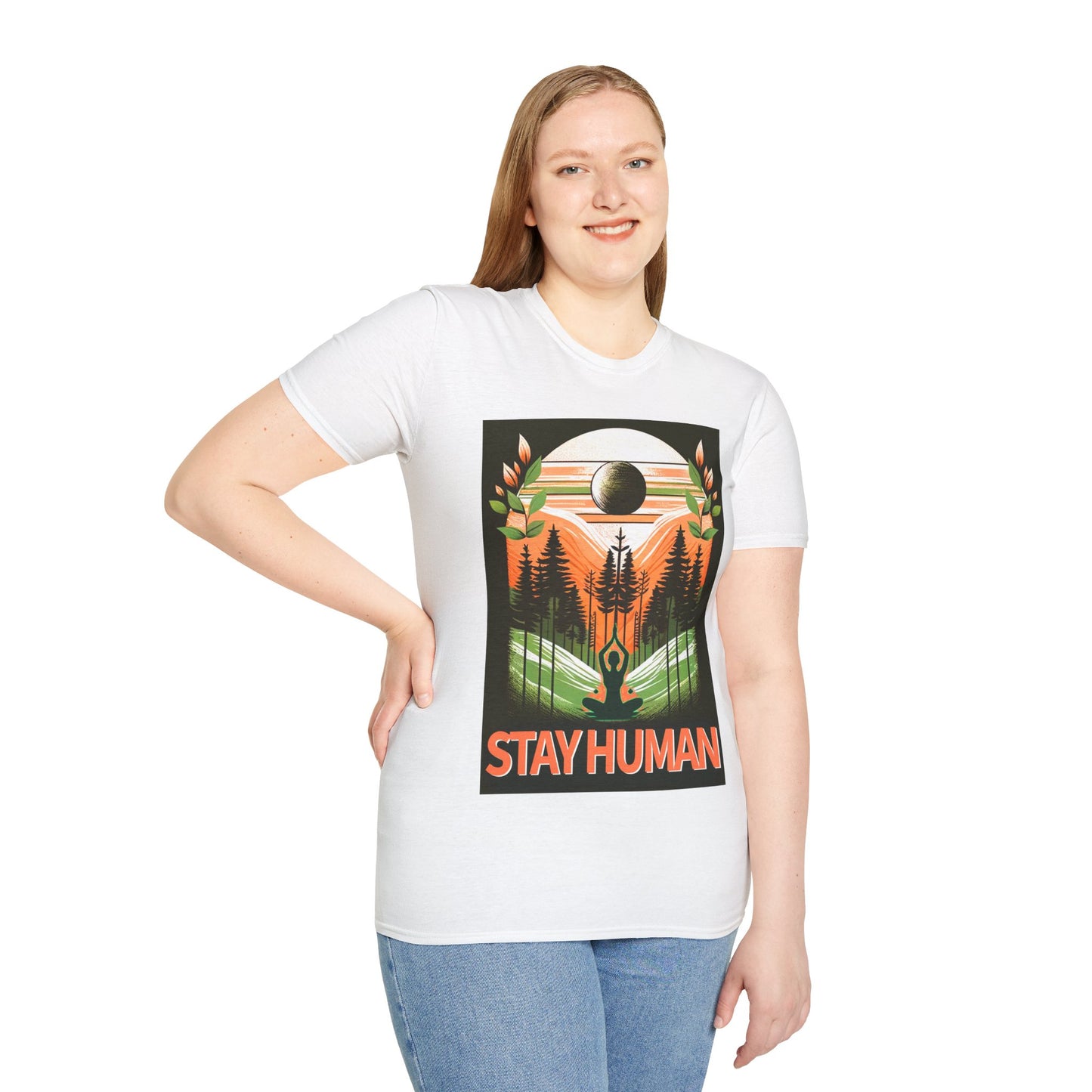 Stay Human - Praying Unisex Softstyle T-Shirt