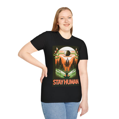 Stay Human - Praying Unisex Softstyle T-Shirt