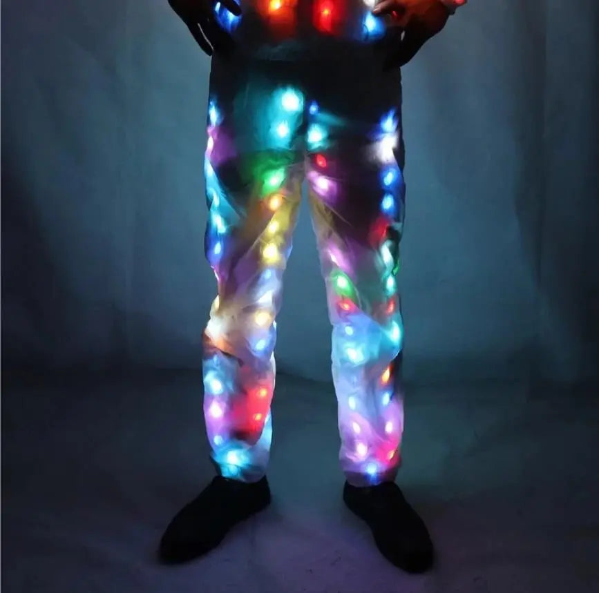 Creative Light Emitting Pants Waterproof Clothes Dancing Colorful Flash LED Lighs Pant Dance Party Clothes Luminous Costume