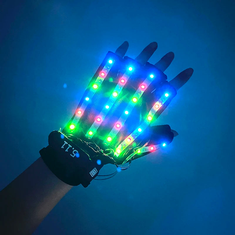 LED Gloves Neon Light Flashing  For Party Performance, Rave, Dance, Chill,