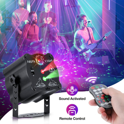 Laser Projector Stage RGB Light DJ Disco LED Sound React Strobe Stage Effect