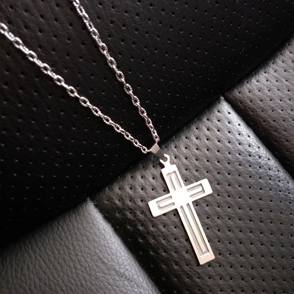 Luminous Cross Pendant Fluorescence Glow In The Dark Cross Necklace for Men/Women Holiday Gift