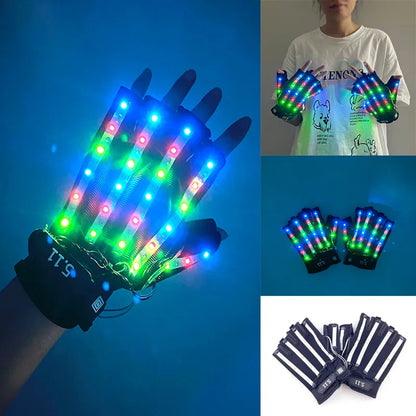 LED Gloves Neon Light Flashing  For Party Performance, Rave, Dance, Chill,