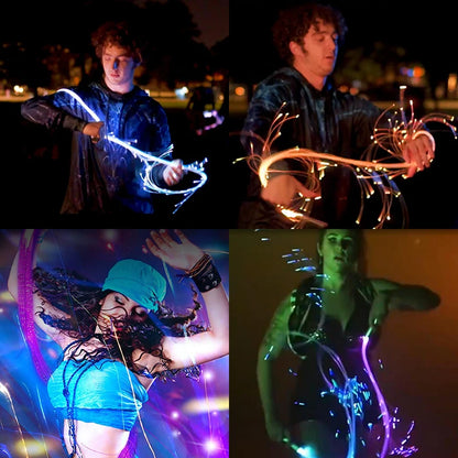 2024 LED Dance Whip / Fiber Optic 10 Mode / 36 Light Multi-Color / USB Rechargeable / Optical Hand Rope Pixel / Light-up Whip / Flow Toy / Dance Party / Lighting Show For Raves and Dance Parties